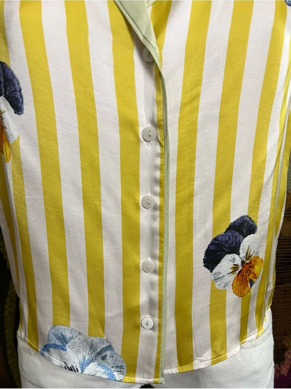 Anthropologie Lyrebird Pajama Shirt XXS
